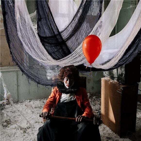 8PCS Halloween Creepy Cloth Decor Black Spooky Giant Cheesecloth-30 x 72 Inch - Picture 5 of 8